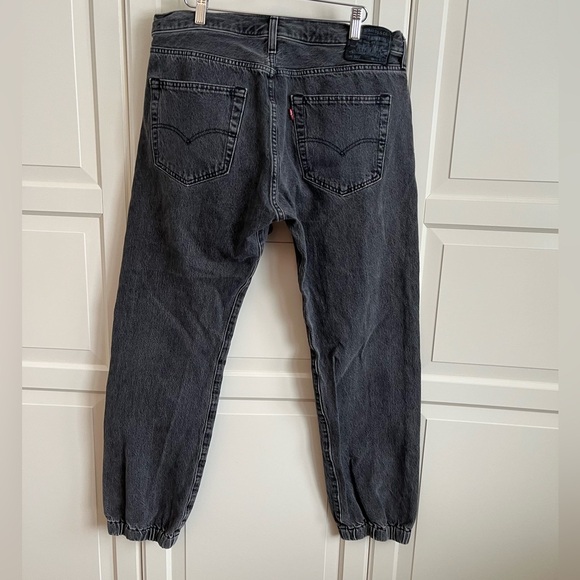 Levi's Premium 501 Tagged Demin Jeans Tapered Warp Stretch Black size 36 - Picture 7 of 14